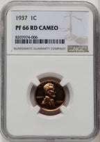 1937 1C CA Proof Lincoln Cent NGC PR66