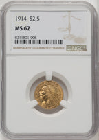 1914 $2.50 Indian Quarter Eagle NGC MS62 (506513032)