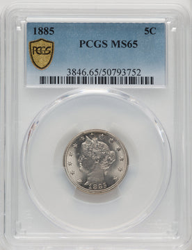 1885 5C Liberty Nickel PCGS MS65