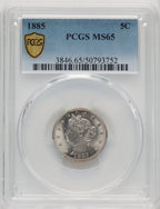 1885 5C Liberty Nickel PCGS MS65