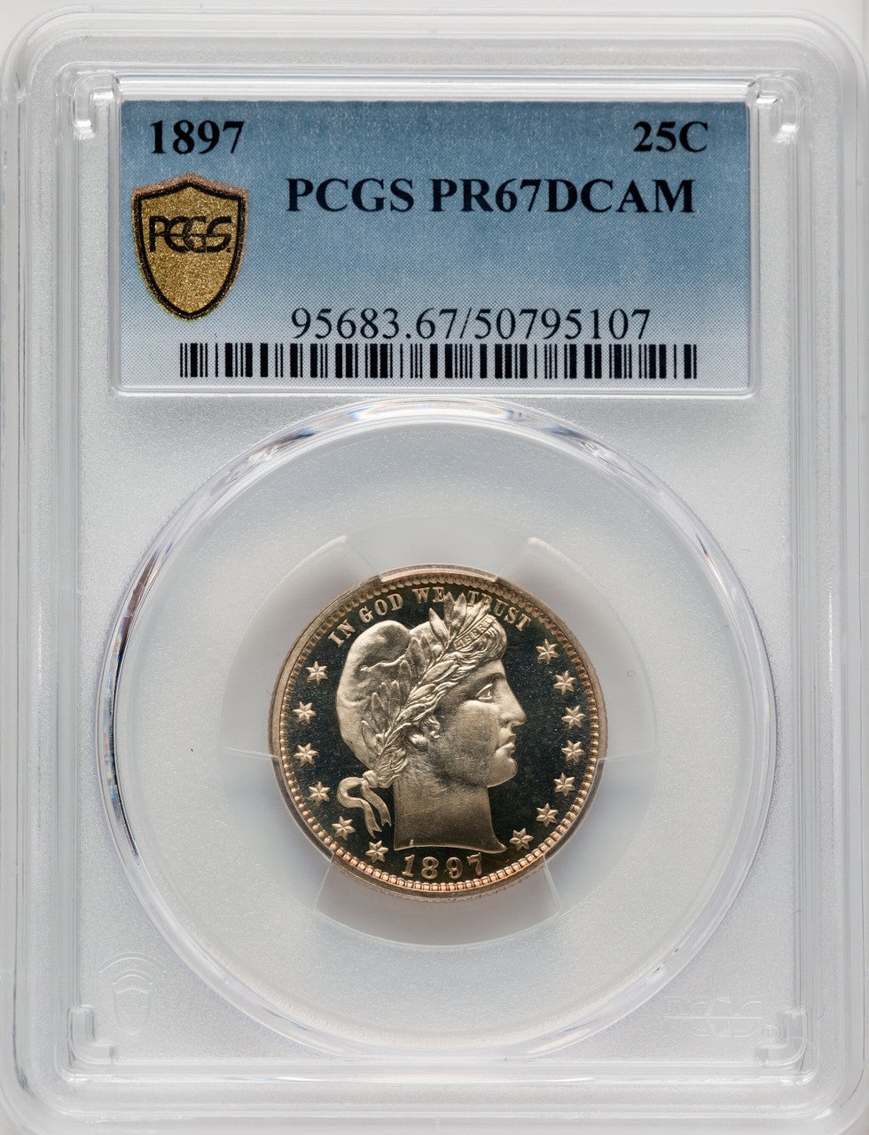 1897 25C Proof Barber Quarter PCGS PR67