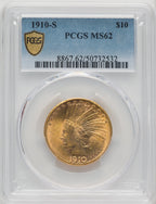 1910-S $10 Indian Eagle PCGS MS62 (771271013)