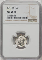 1941-D 10C FB Mercury Dime NGC MS68 (771837010)