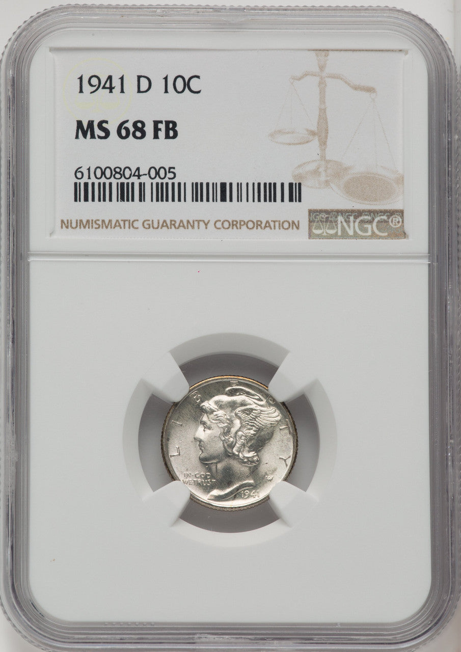 1941-D 10C FB Mercury Dime NGC MS68 (771837010)