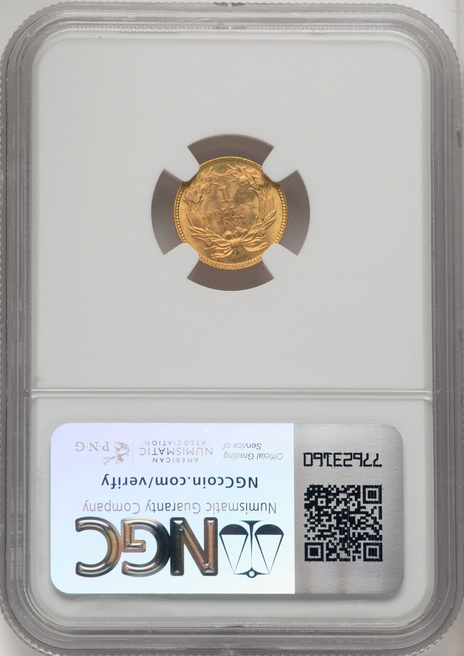 1887 G$1 Gold Dollar NGC MS67 (771809004)