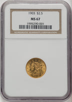 1903 $2.50 Liberty Quarter Eagle NGC MS67 (771445004)