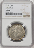 1937-S 50C Arkansas Commemorative Silver NGC MS67