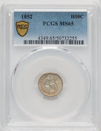 1852 H10C Seated Half Dime PCGS MS65
