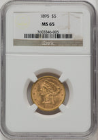 1895 $5 Liberty Half Eagle NGC MS65 (772744054)