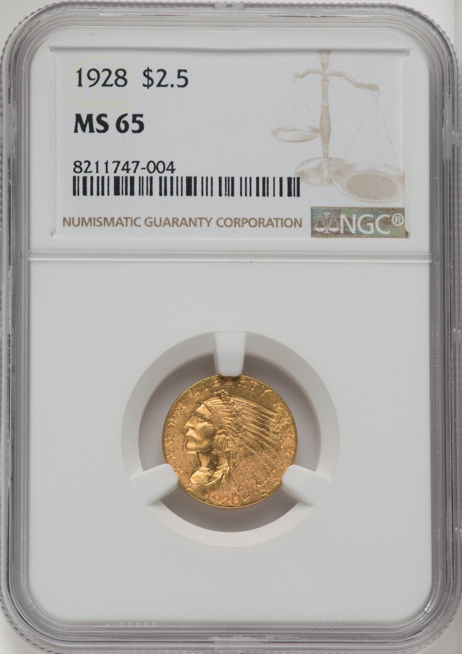 1928 $2.50 Indian Quarter Eagle NGC MS65 (502565004)