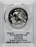 2018-W Palladium Eagle 1 oz FS Reagan Legacy Series Michael Reagan Picture PCGS PR70