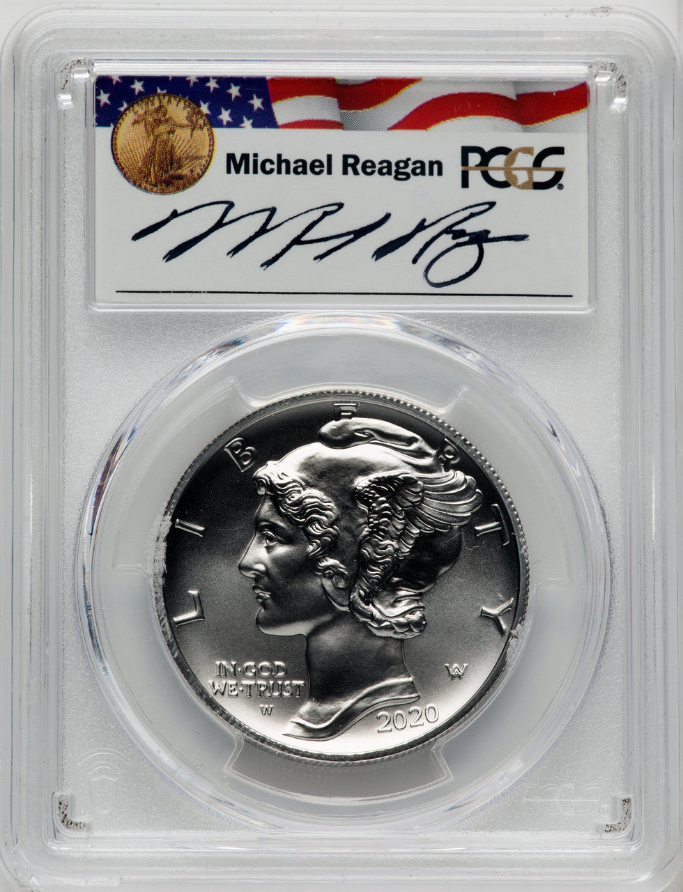 2020-W Palladium Eagle 1 oz Burnished FDI Reagan Legacy Series Michael Reagan PCGS MS70 (772671061)