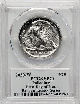 2020-W Palladium Eagle 1 oz Burnished FDI Reagan Legacy Series Michael Reagan PCGS MS70 (772671061)