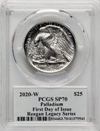 2020-W Palladium Eagle 1 oz Burnished FDI Reagan Legacy Series Michael Reagan PCGS MS70 (772671061)