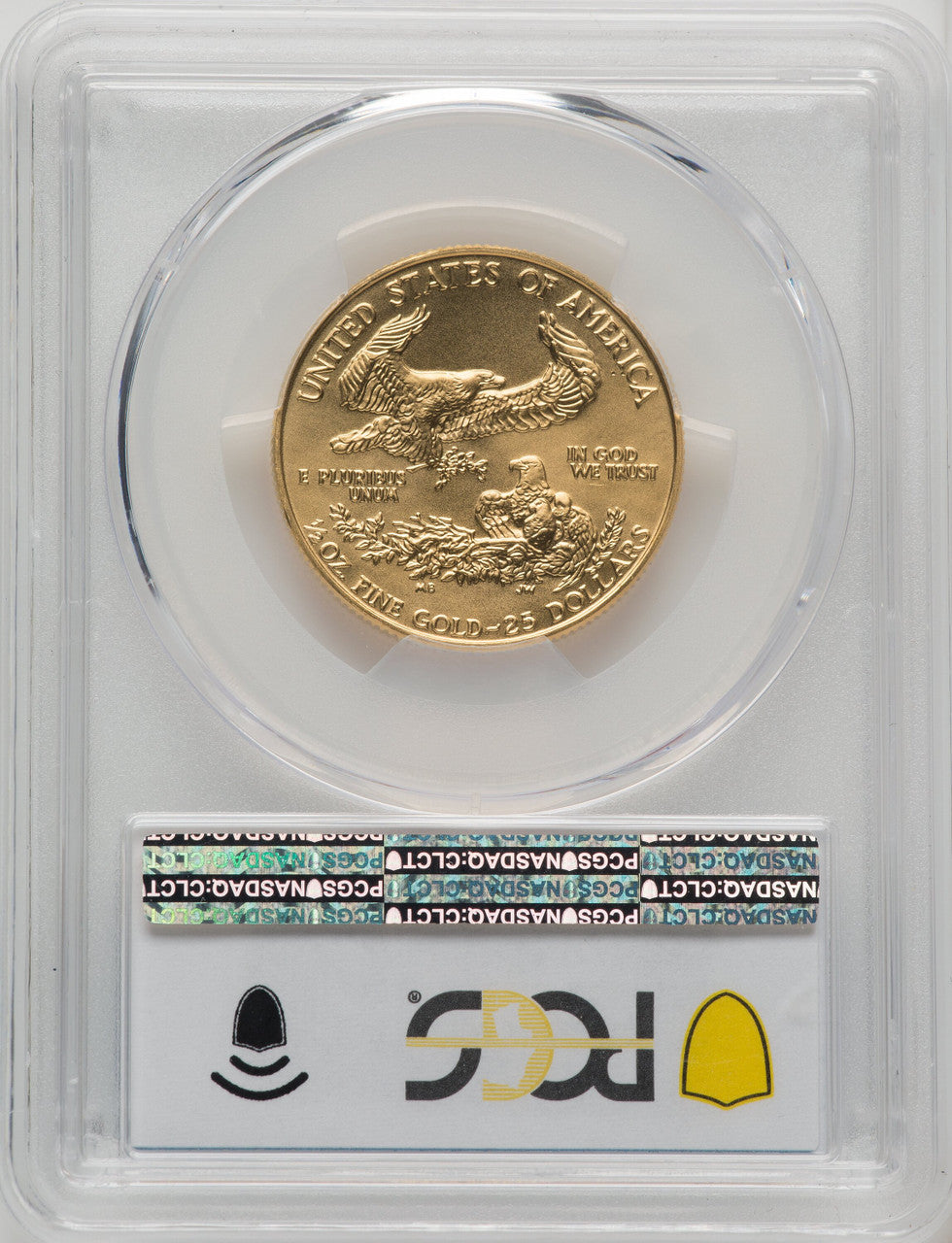 1990 $25 Half-Ounce Gold Eagle Blue Gradient PCGS MS70