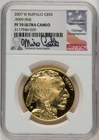 2007-W G$50 One-Ounce Gold Buffalo .9999 Fine Gold Mike Castle NGC PF70 (772693006)