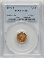 1870-S G$1 Gold Dollar PCGS MS61