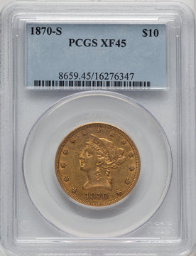 1870-S $10 Liberty Eagle PCGS XF45 (772603107)