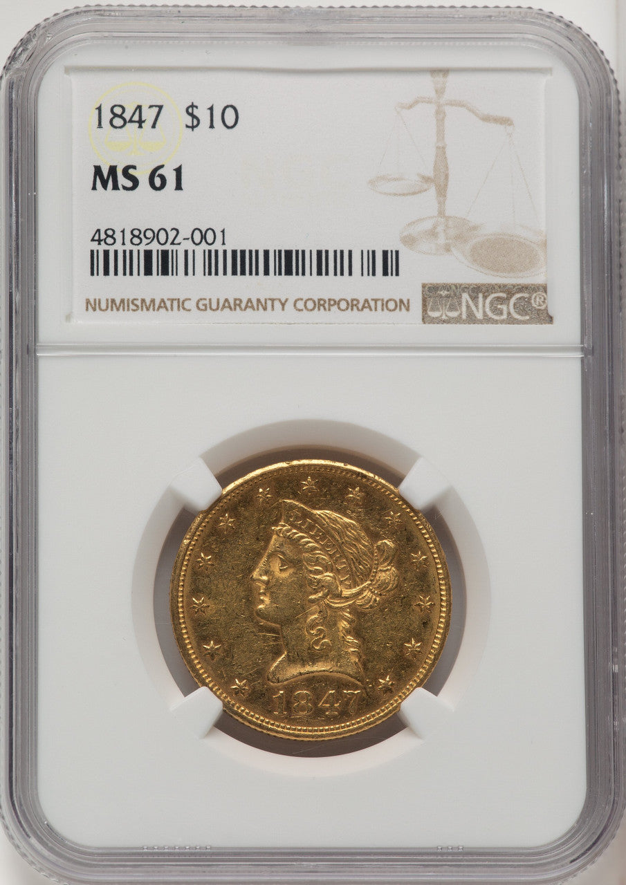1847 $10 Liberty Eagle NGC MS61