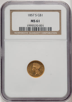 1857-S G$1 Gold Dollar NGC MS61