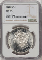 1885-S Morgan Dollar NGC MS63 (520082078)