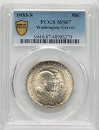 1953-S 50C Washington-Carver Commemorative Silver PCGS MS67