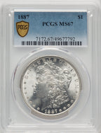 1887 Morgan Dollar PCGS MS67