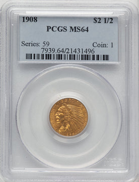 1908 $2.50 Indian Quarter Eagle PCGS MS64 (506941031)
