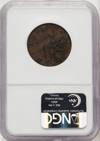 1760 Hibernia-Voce Populi Halfpenny BN Colonials NGC XF45