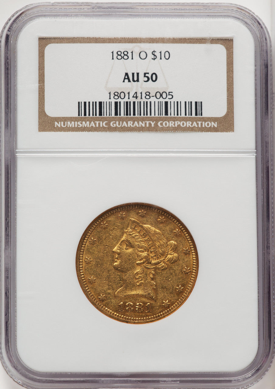 1881-O $10 Liberty Eagle NGC AU50