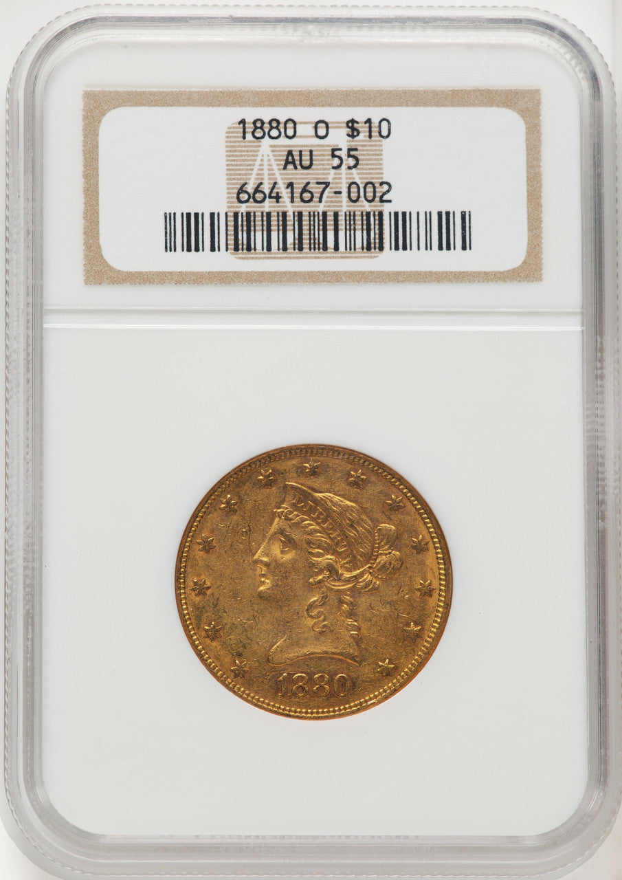 1880-O $10 Liberty Eagle NGC AU55 (772603110)