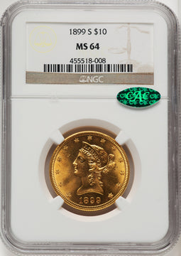 1899-S $10 CAC Liberty Eagle NGC MS64