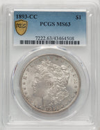 1893-CC Morgan Dollar PCGS MS63 (772603054)