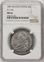1807 50C O-113a Bust Half Dollar NGC MS62