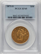 1871-S $10 Liberty Eagle PCGS XF45