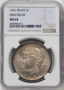 1921 Peace Dollar NGC MS64 (520082025)