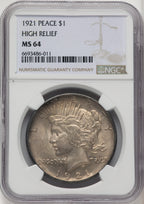1921 Peace Dollar NGC MS64 (520082025)