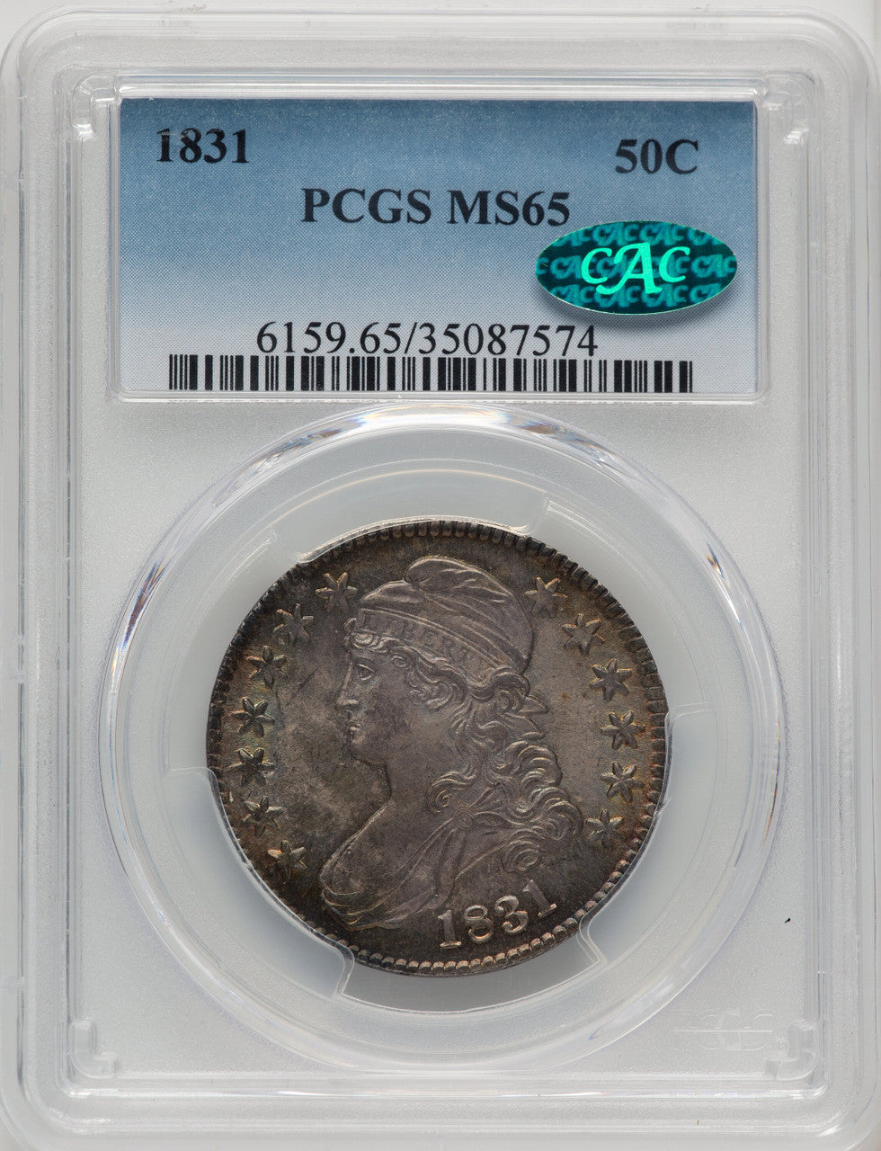 1831 50C CAC Bust Half Dollar PCGS MS65