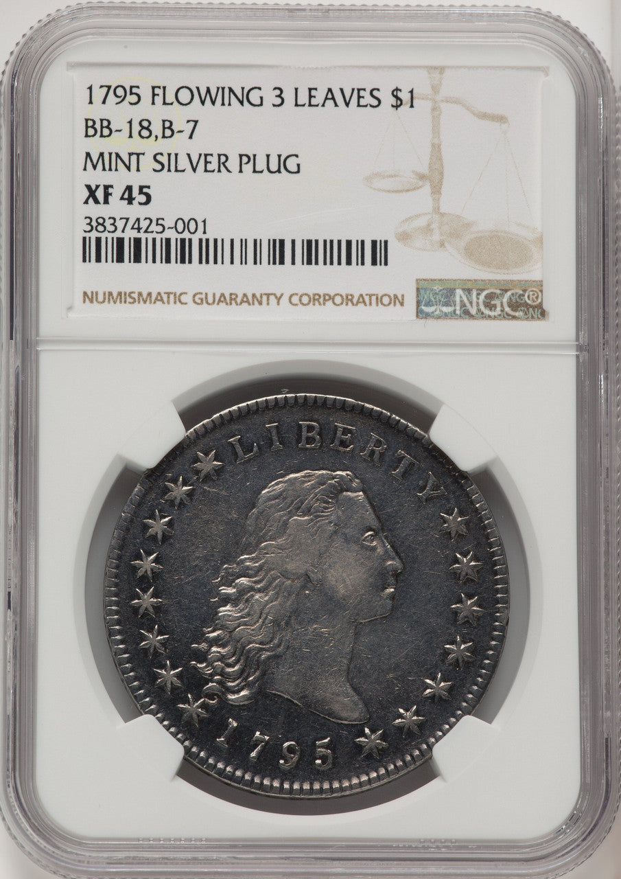 1795 $1 B-7 BB-18 Silver Plug Early Dollar NGC XF45