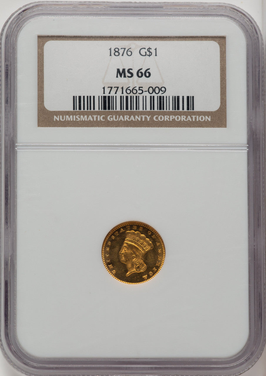 1876 G$1 Gold Dollar NGC MS66