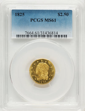1825 $2.50 Early Quarter Eagle PCGS MS61