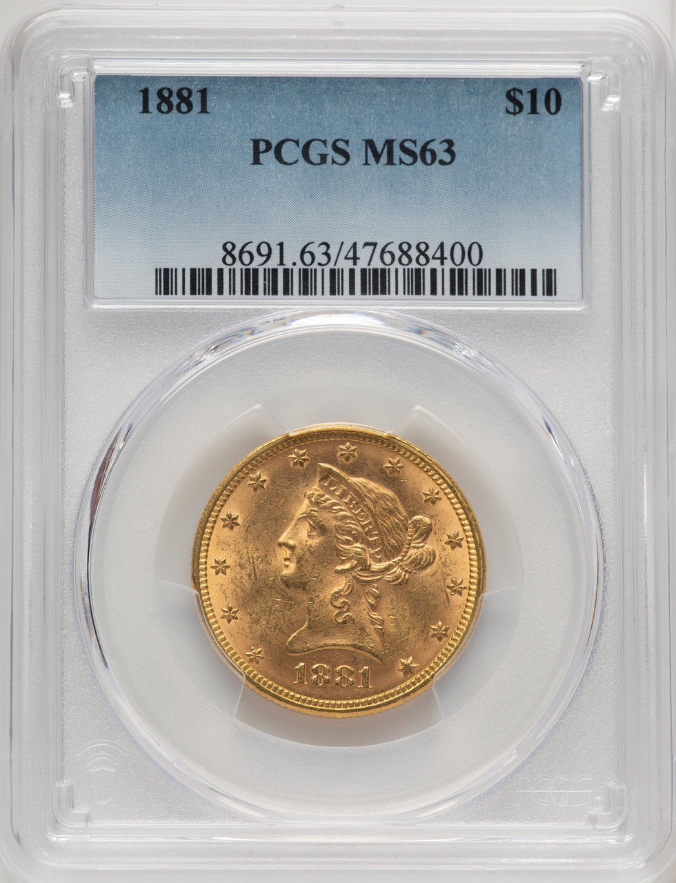 1881 $10 Liberty Eagle PCGS MS63