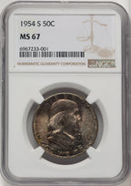1954-S 50C Franklin Half Dollar NGC MS67 (772631006)