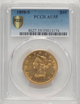 1858-S $10 Liberty Eagle PCGS AU55