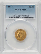 1911 $2.50 Indian Quarter Eagle PCGS MS62 (772830002)