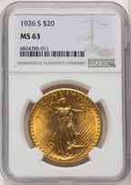 1926-S $20 Saint-Gaudens Double Eagle NGC MS63 (771337029)