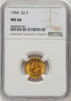 1904 $2.50 Liberty Quarter Eagle NGC MS66 (771493011)
