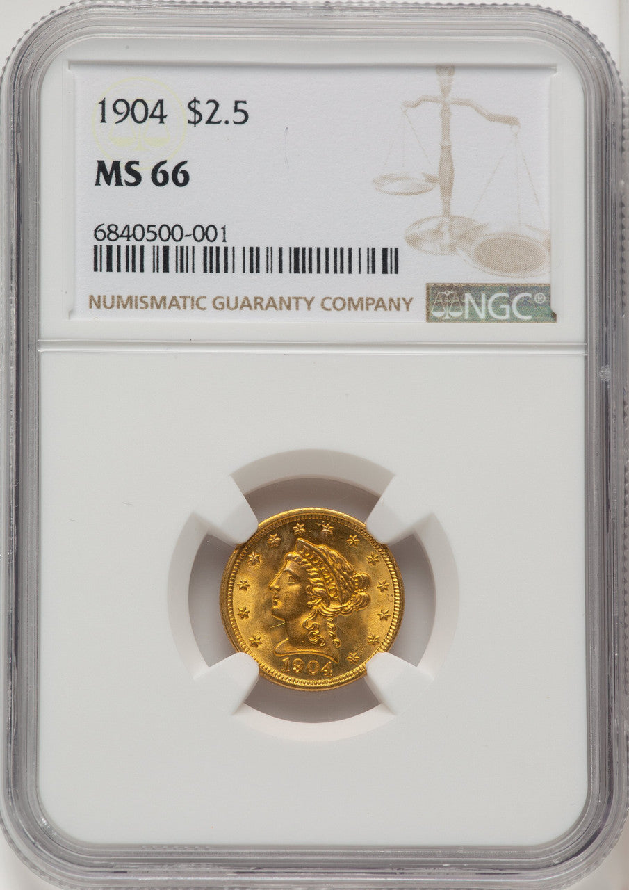 1904 $2.50 Liberty Quarter Eagle NGC MS66 (771493011)