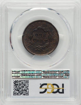 1834 1C Lg8 LgS ML BN Large Cent PCGS MS62