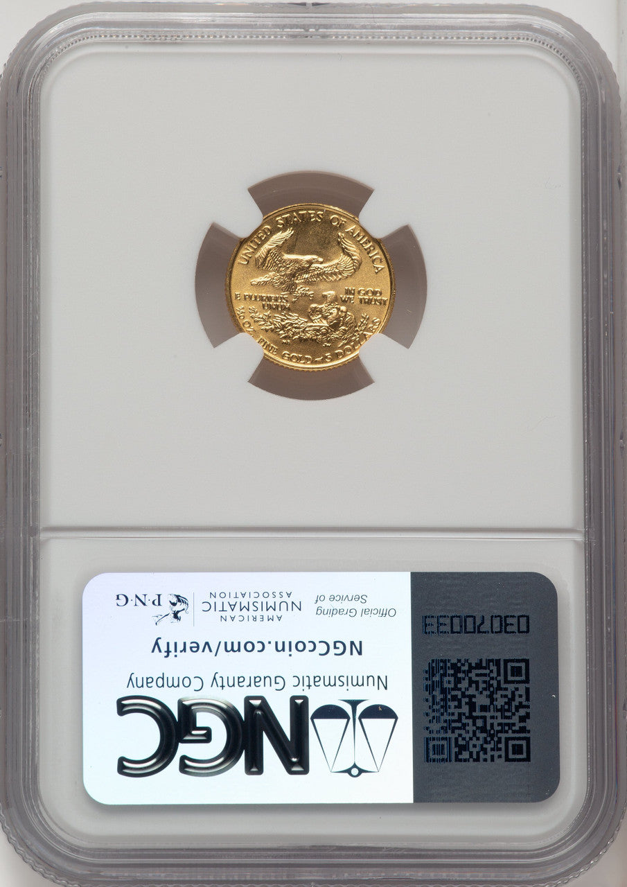 1989 $5 Tenth-Ounce Gold Eagle Brown Label NGC MS70